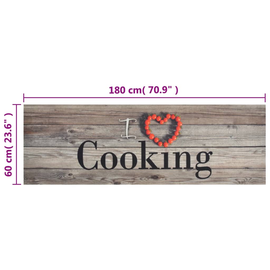 Tappeto da Cucina Lavabile Grigio Cucinare 60x180 cm Velluto | homemem39
