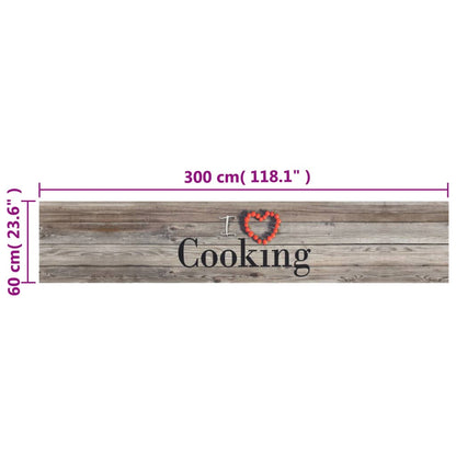 Tappeto da Cucina Lavabile Grigio Cucinare 60x300 cm Velluto - homemem39