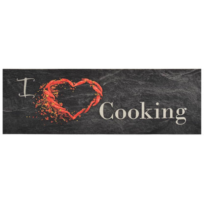 Tappeto da Cucina Lavabile Nero Cucinare 60x180 cm Velluto - homemem39