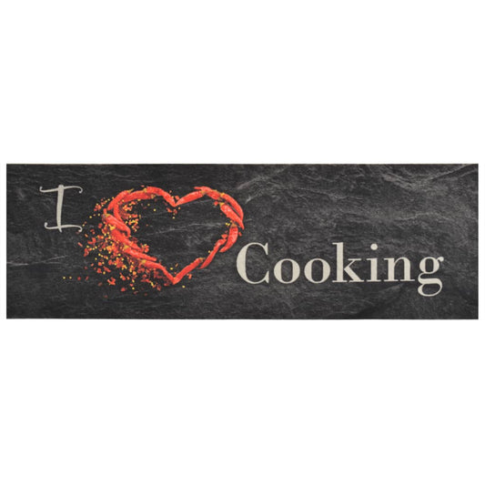 Tappeto da Cucina Lavabile Nero Cucinare 60x180 cm Velluto - homemem39