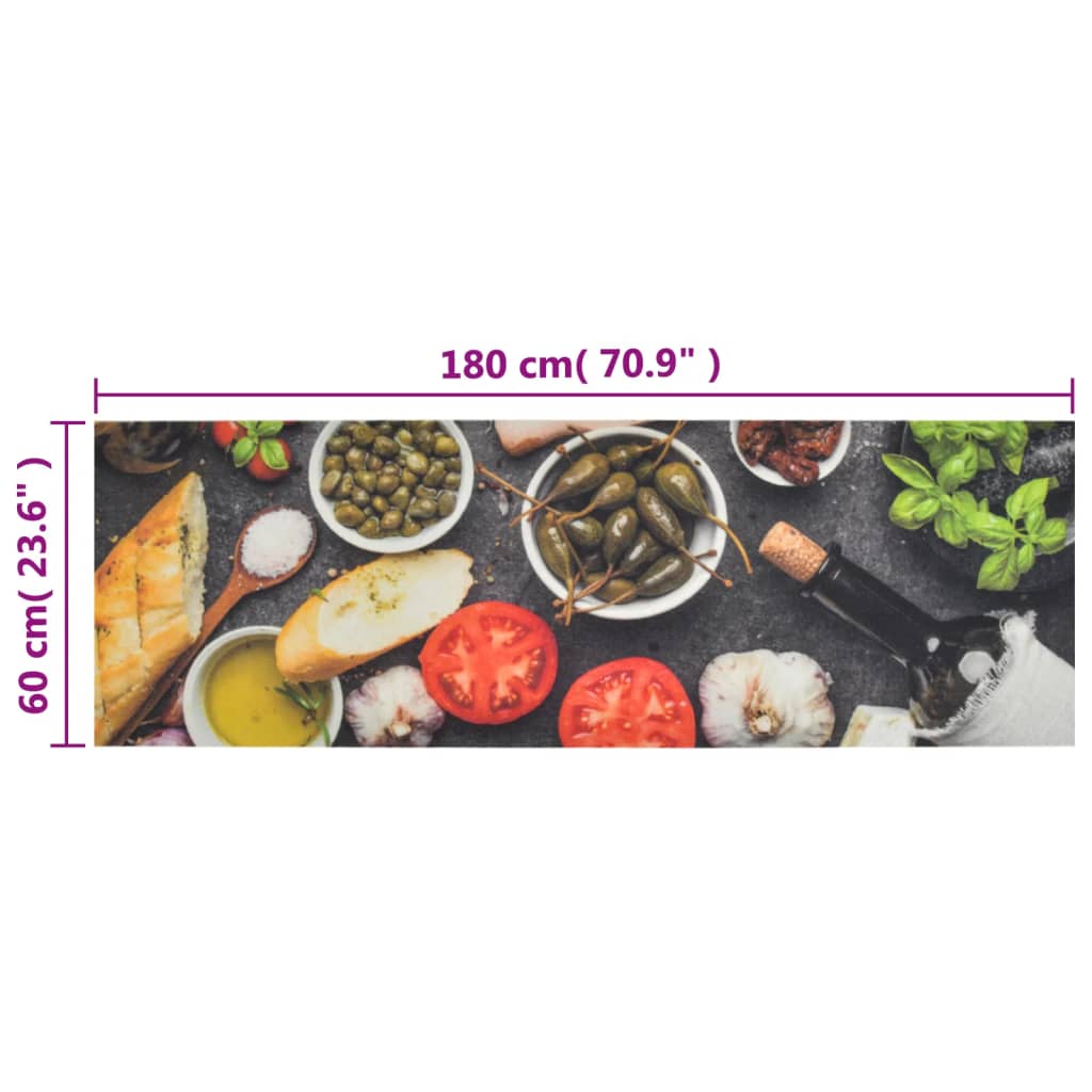 Tappeto da Cucina Lavabile Vino e Cena 60x180 cm Velluto | homemem39