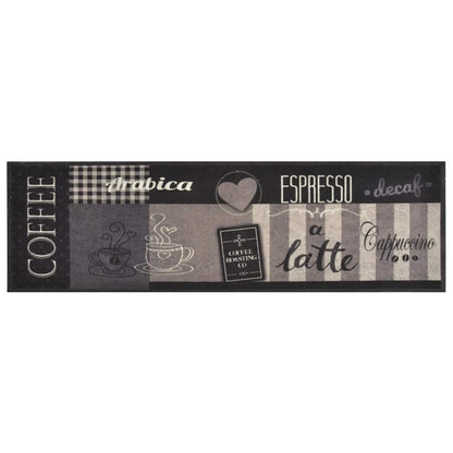 Tappeto da Cucina Lavabile Nero Caffè 45x150 cm Velluto | homemem39