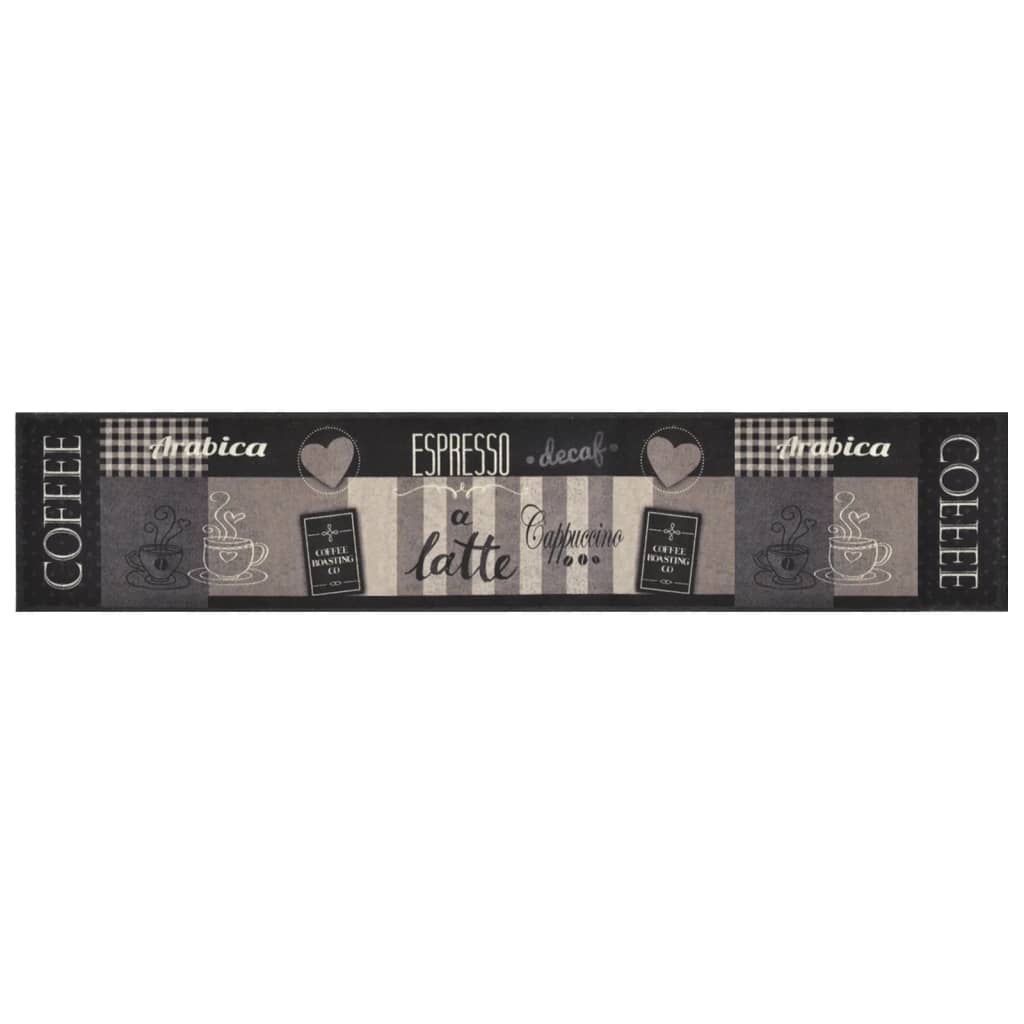 Tappeto da Cucina Lavabile Nero Caffè 60x300 cm Velluto | homemem39