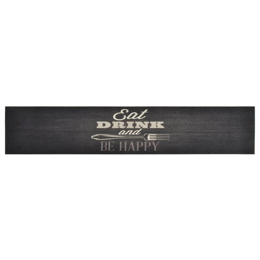Tappeto da Cucina Lavabile Nero Cucina 60x300 cm Velluto | homemem39
