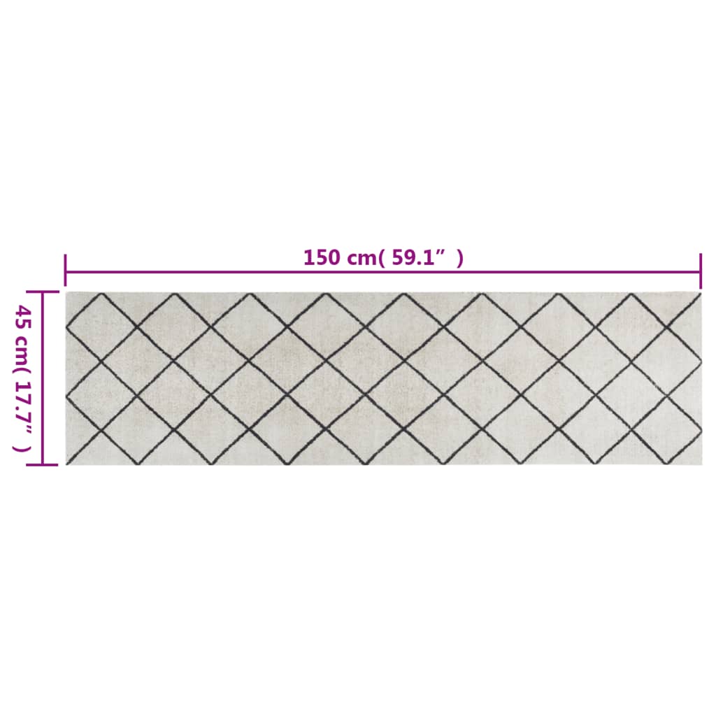 Tappeto da Cucina Lavabile Quadri 45x150 cm Velluto