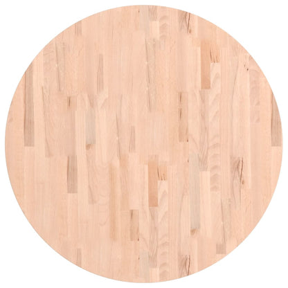 Piano per Tavolo Ø90x2,5 cm Rotondo in Legno Massello di Faggio