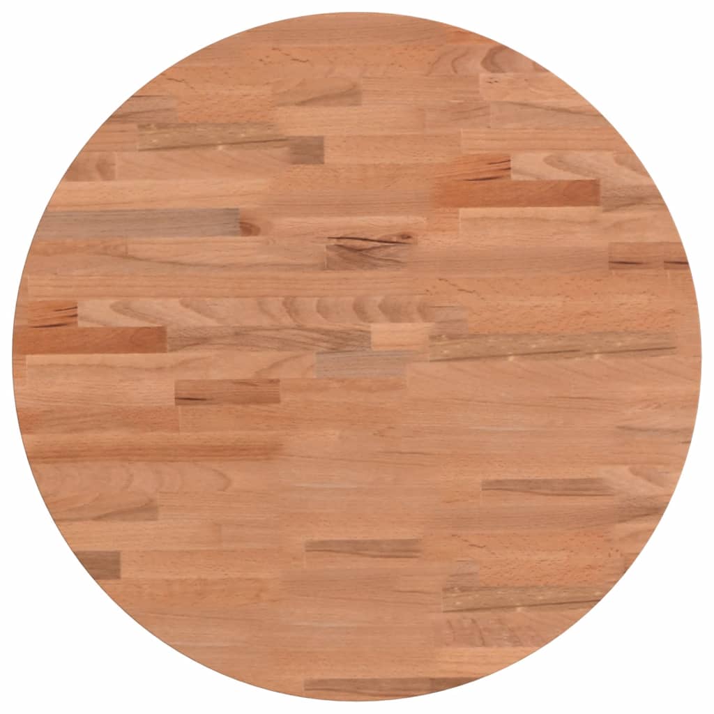Piano per Tavolo Ø50x2,5 cm Rotondo in Legno Massello di Faggio