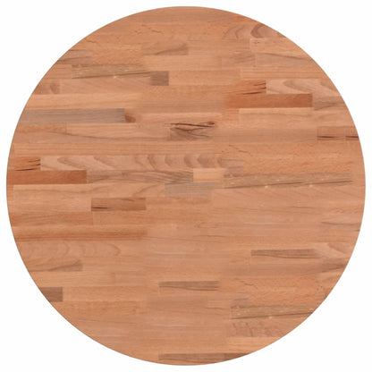 Piano per Tavolo Ø50x2,5 cm Rotondo in Legno Massello di Faggio