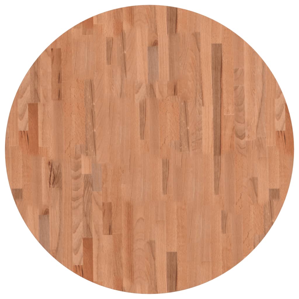 Piano per Tavolo Ø90x2,5 cm Rotondo in Legno Massello di Faggio