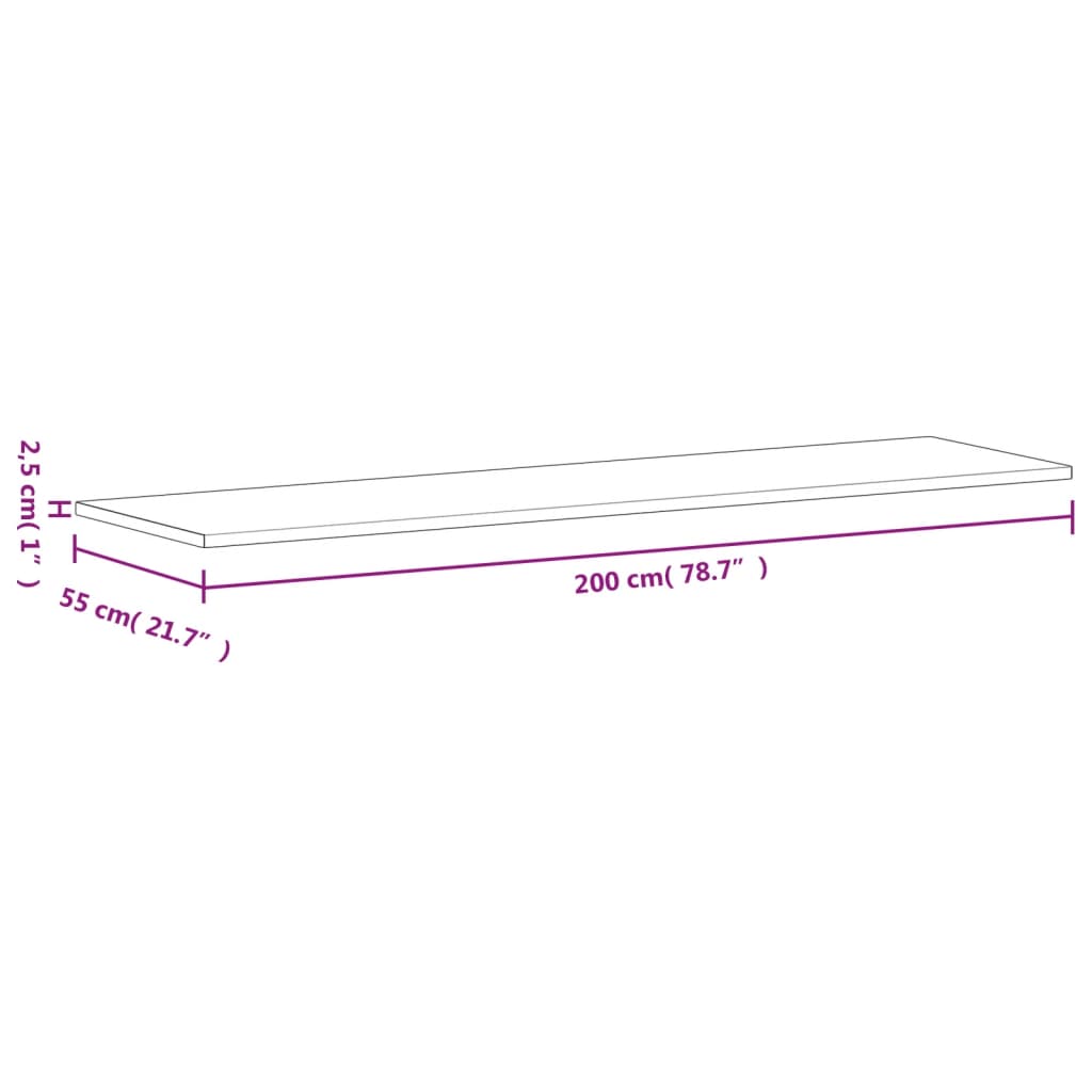 Piano per Banco da Lavoro 200x55x2,5 cm Legno Massello Faggio - homemem39