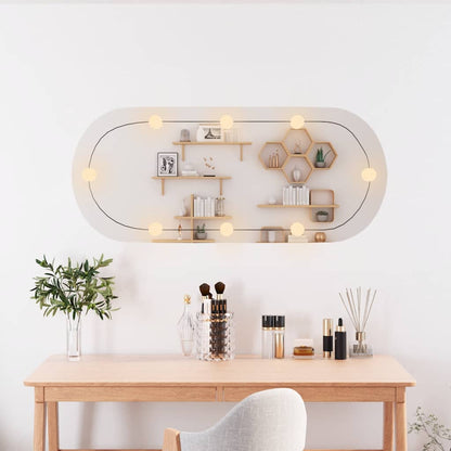 Specchio da Parete con Luci LED 25x60 cm Vetro Ovale - homemem39