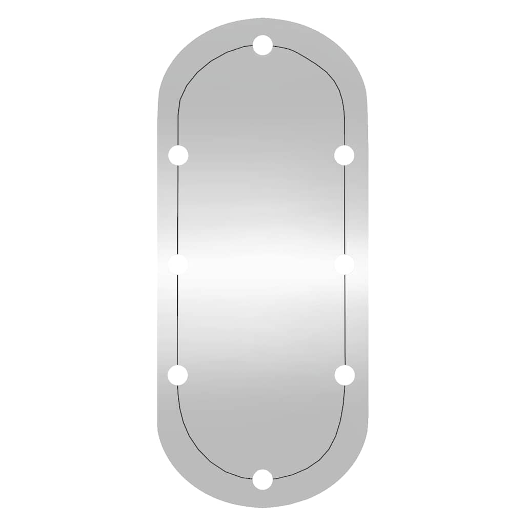 Specchio da Parete con Luci LED 25x60 cm Vetro Ovale - homemem39