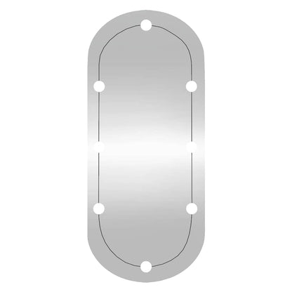 Specchio da Parete con Luci LED 25x60 cm Vetro Ovale - homemem39
