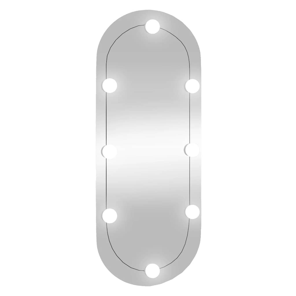 Specchio da Parete con Luci LED 30x70 cm Vetro Ovale - homemem39