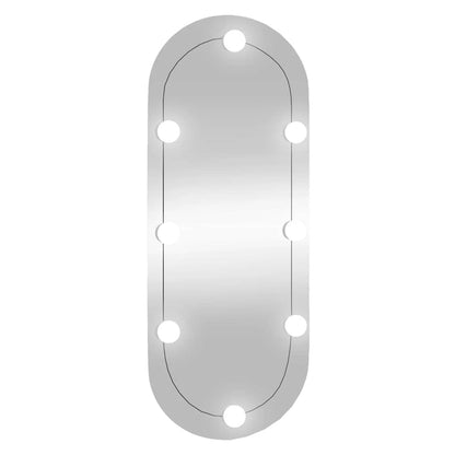 Specchio da Parete con Luci LED 30x70 cm Vetro Ovale - homemem39
