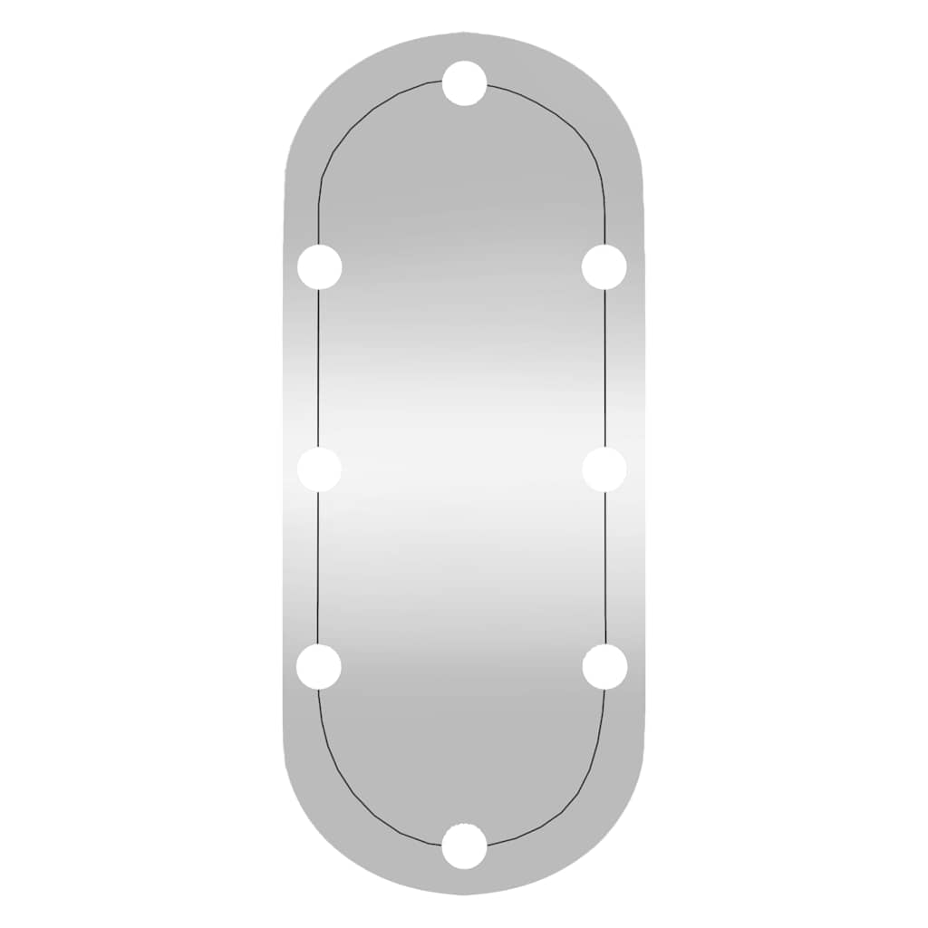 Specchio da Parete con Luci LED 30x70 cm Vetro Ovale - homemem39