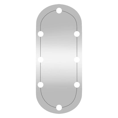 Specchio da Parete con Luci LED 30x70 cm Vetro Ovale - homemem39