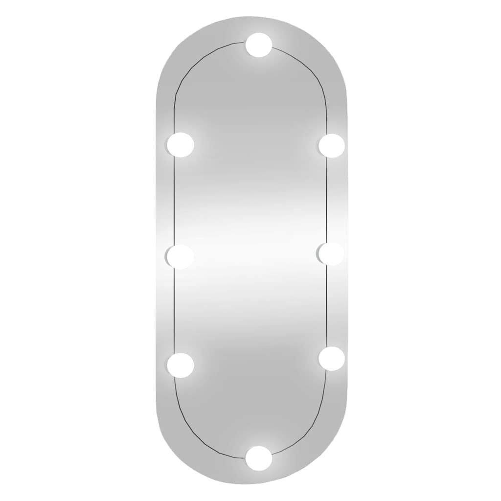 Specchio da Parete con Luci LED 35x80 cm Vetro Ovale - homemem39