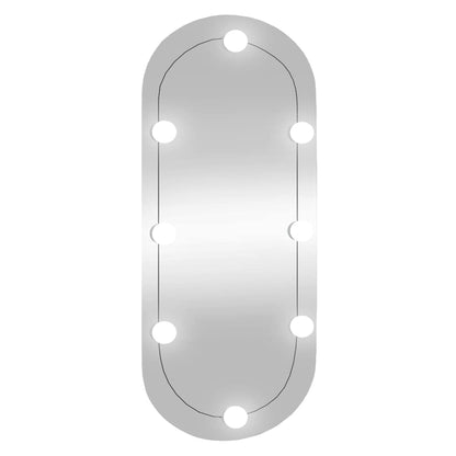 Specchio da Parete con Luci LED 35x80 cm Vetro Ovale - homemem39