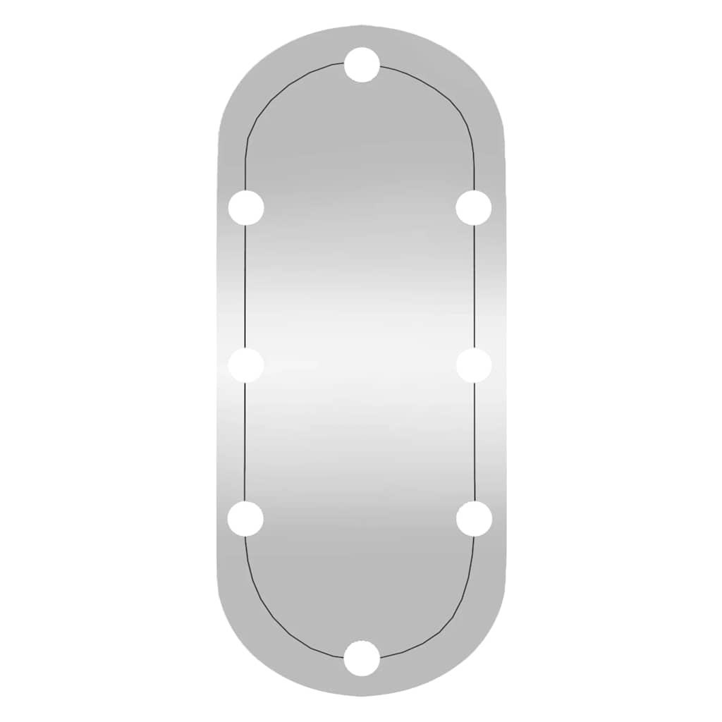 Specchio da Parete con Luci LED 35x80 cm Vetro Ovale - homemem39