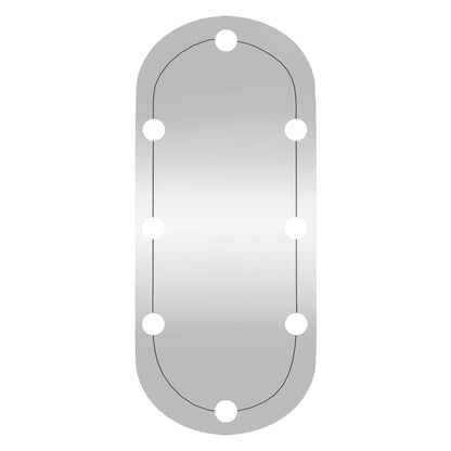 Specchio da Parete con Luci LED 35x80 cm Vetro Ovale - homemem39