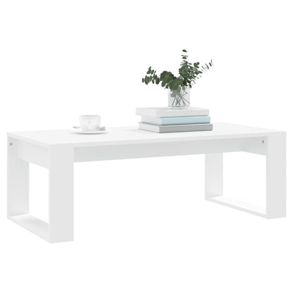 Tavolino da Salotto Bianco 102x50x35 cm in Legno Multistrato | homemem39
