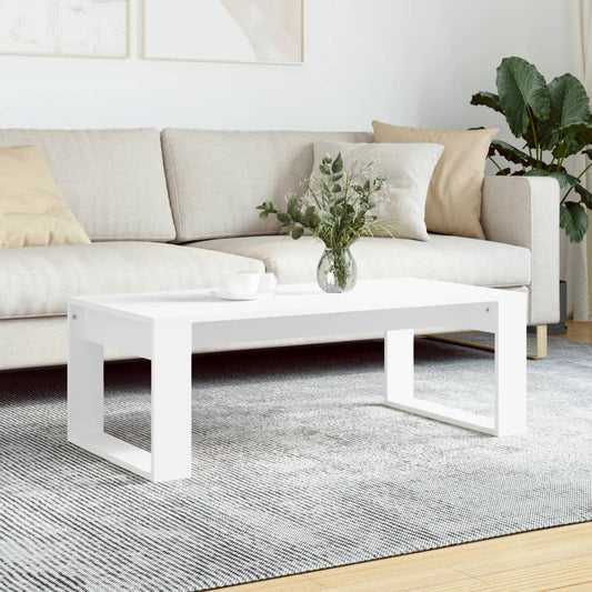 Tavolino da Salotto Bianco 102x50x35 cm in Legno Multistrato | homemem39