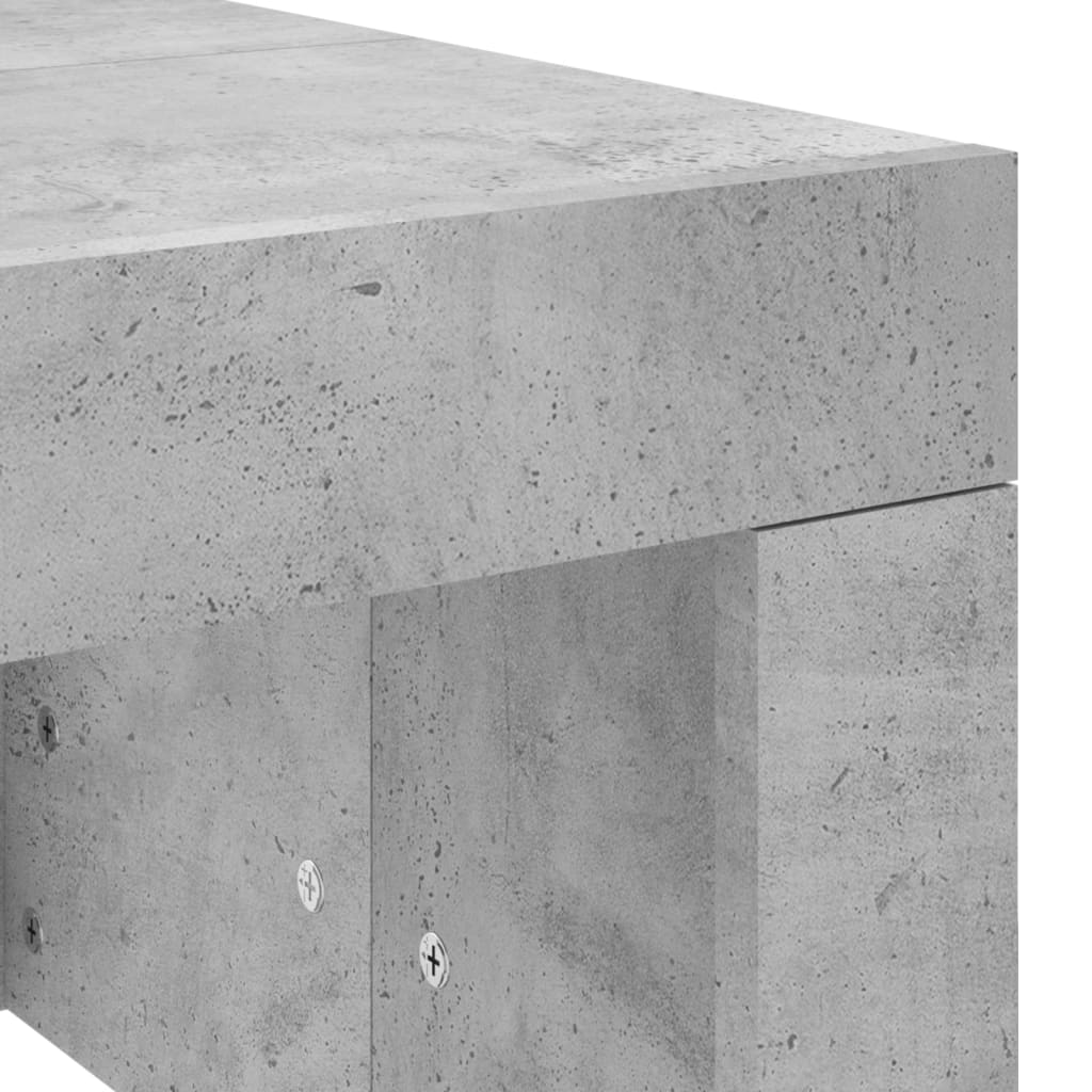 Tavolino Salotto Grigio Cemento 102x50x36 cm Legno Multistrato | homemem39