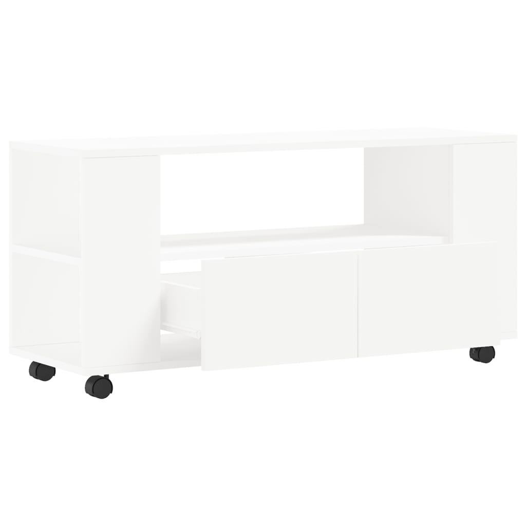 Mobile Porta TV Bianco 102x34,5x43 cm in Legno Multistrato - homemem39