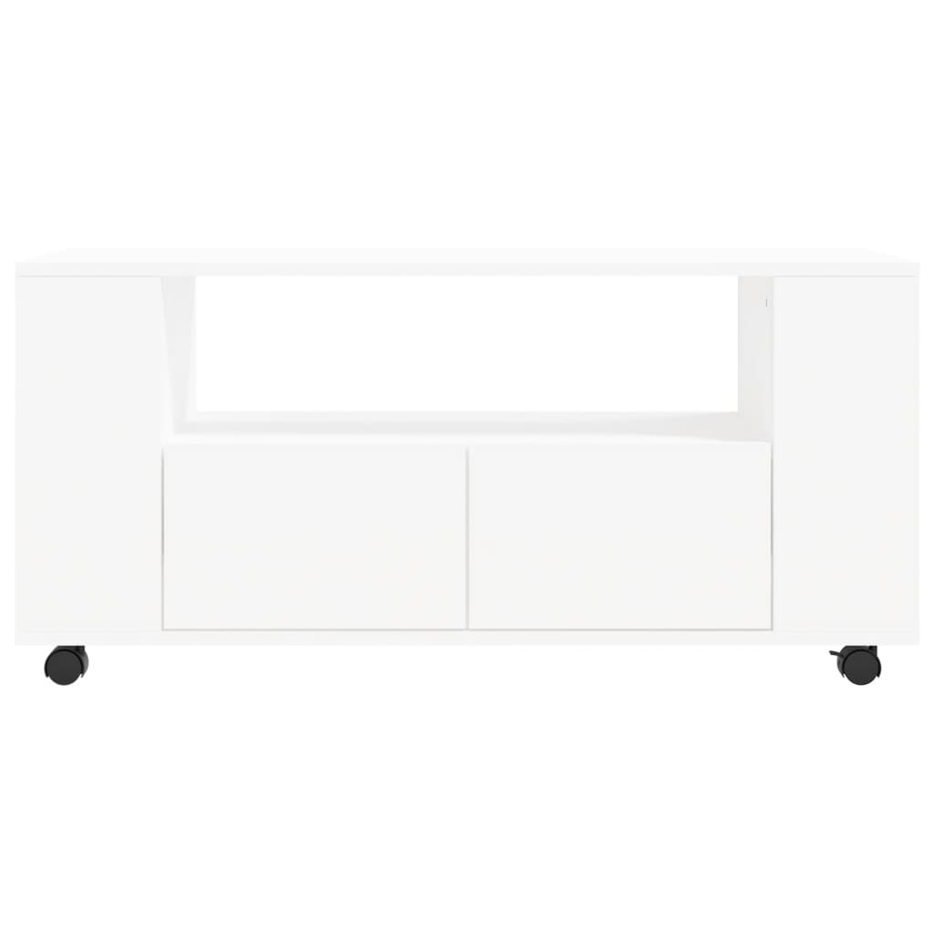 Mobile Porta TV Bianco 102x34,5x43 cm in Legno Multistrato - homemem39