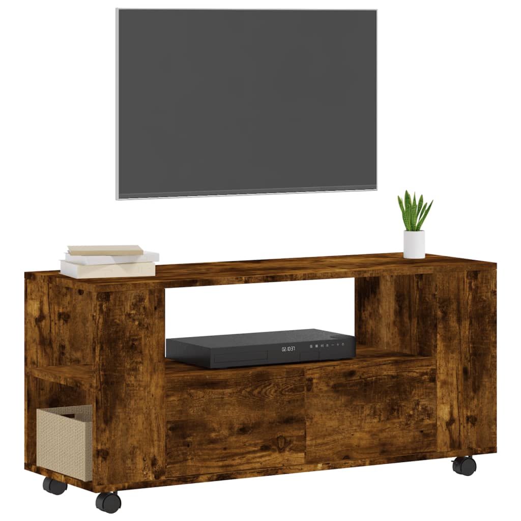 Mobile TV Rovere Fumo 102x34,5x43 cm in Legno Multistrato - homemem39