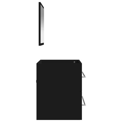 Mobile da Bagno con Specchio Nero in Legno Multistrato | homemem39