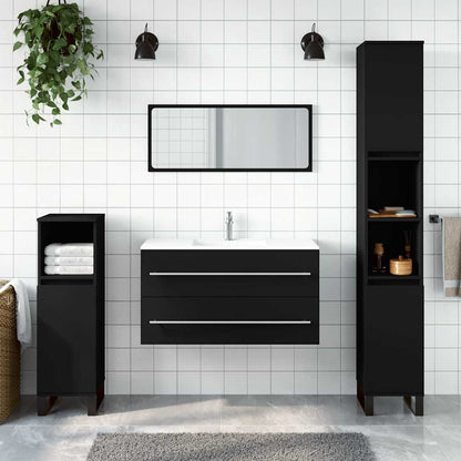 Mobile da Bagno con Specchio Nero in Legno Multistrato | homemem39