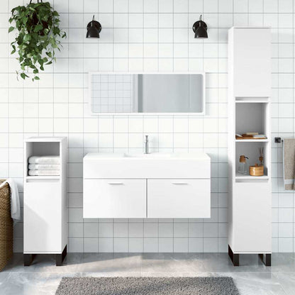 Mobile da Bagno con Specchio Bianco in Legno Multistrato | homemem39
