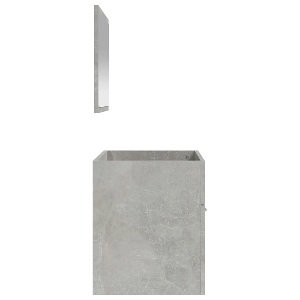 Mobile da Bagno con Specchio Grigio Cemento Legno Multistrato | homemem39
