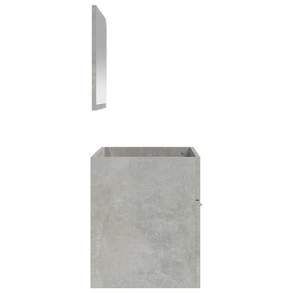 Mobile da Bagno con Specchio Grigio Cemento Legno Multistrato | homemem39
