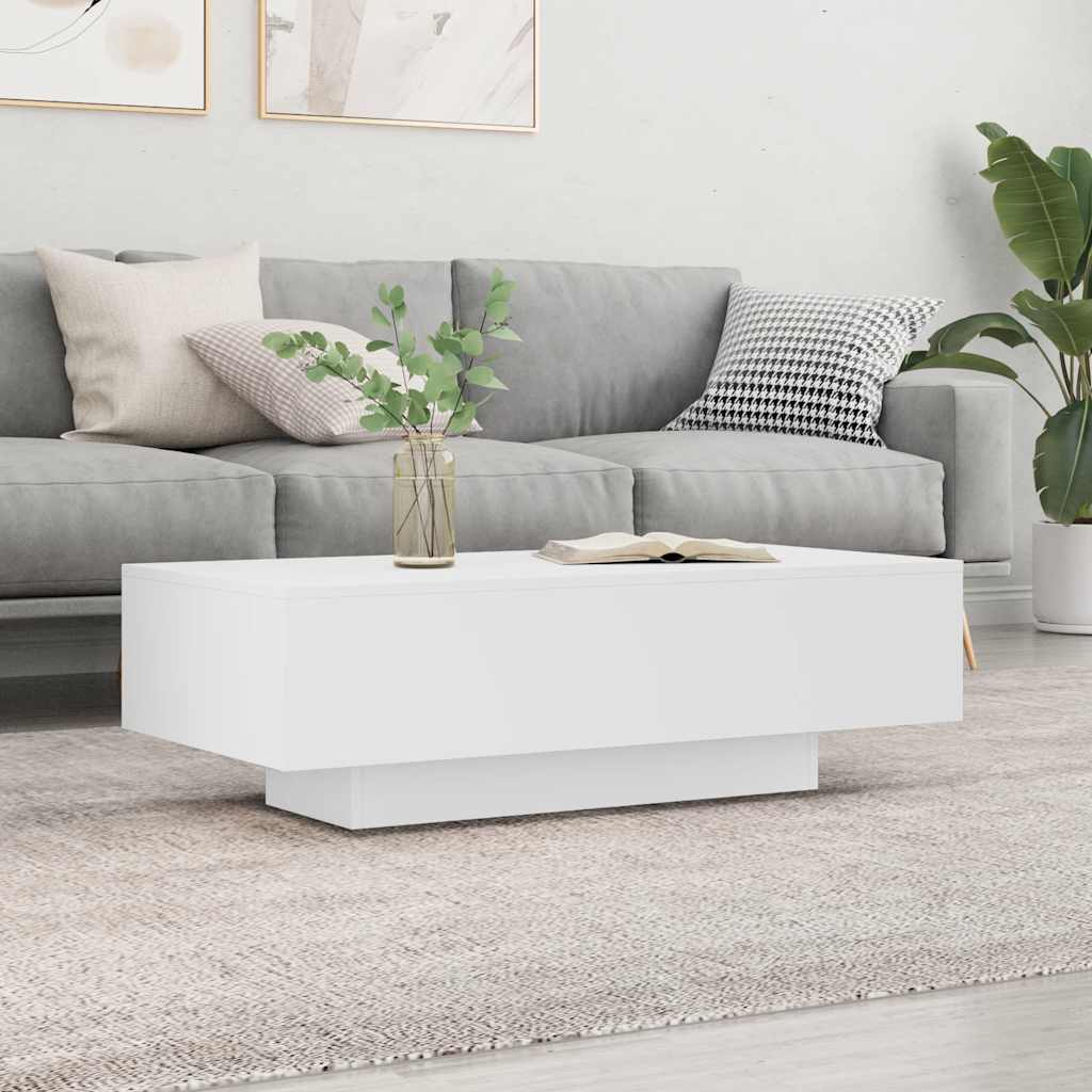 Tavolino da Salotto Bianco 100x49,5x31 cm in Legno Multistrato | homemem39
