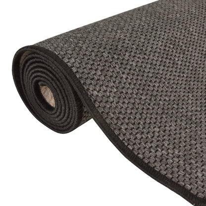 Tappeto Corsia Aspetto Sisal Antracite 50x200 cm