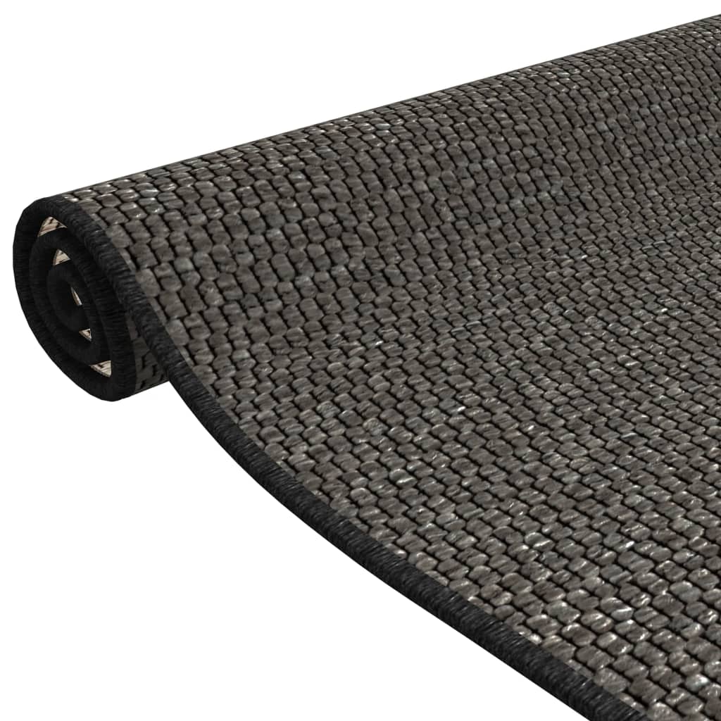 Tappeto Corsia Aspetto Sisal Antracite 80x150 cm - homemem39