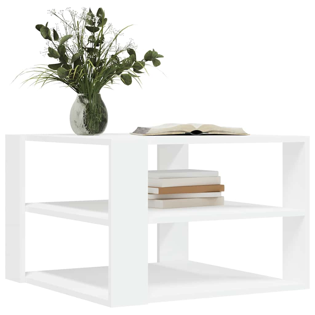 Tavolino da Salotto Bianco 58x58x40 cm in Legno Multistrato | homemem39