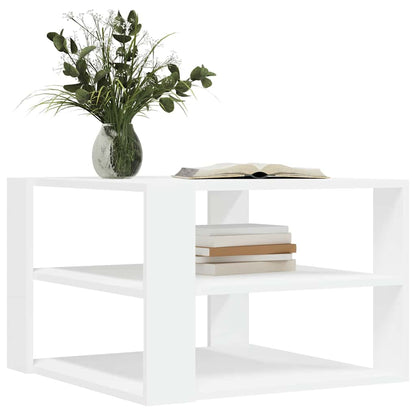Tavolino da Salotto Bianco 58x58x40 cm in Legno Multistrato | homemem39