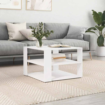 Tavolino da Salotto Bianco 58x58x40 cm in Legno Multistrato | homemem39
