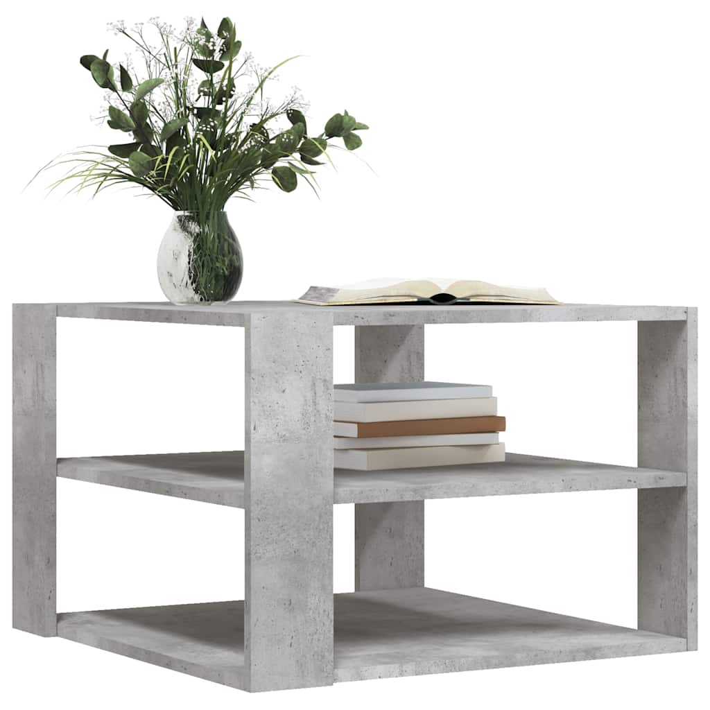 Tavolino da Salotto Grigio Cemento 58x58x40 cm Multistrato