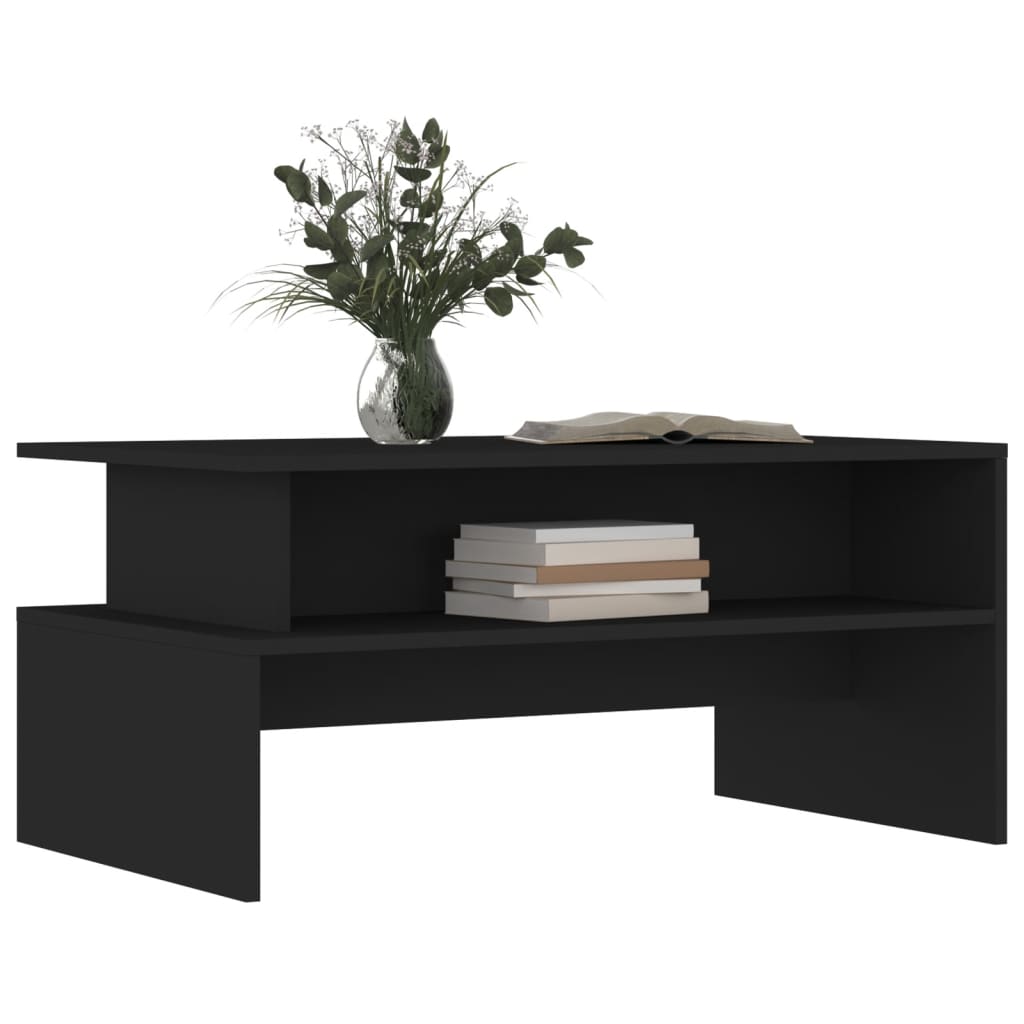 Tavolino da Salotto Nero 90x55x42,5 cm in Legno Multistrato | homemem39