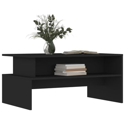 Tavolino da Salotto Nero 90x55x42,5 cm in Legno Multistrato | homemem39