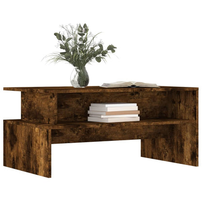 Tavolino da Salotto Rovere Fumo 90x55x42,5 cm Legno Multistrato | homemem39