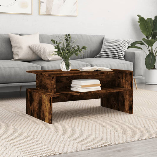 Tavolino da Salotto Rovere Fumo 90x55x42,5 cm Legno Multistrato | homemem39