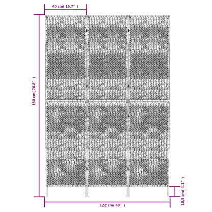 Divisorio Ambienti 3Pannelli Marrone 122x180cm Giacinto d'Acqua - homemem39
