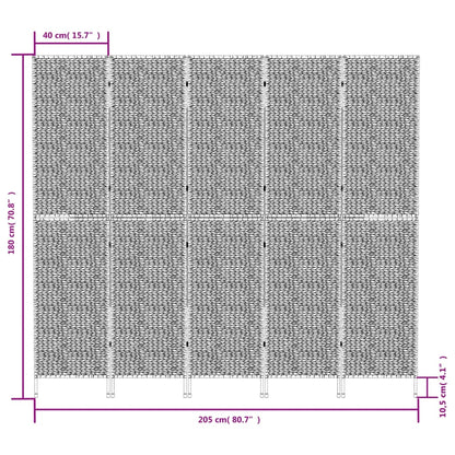 Divisorio Ambienti 5Pannelli Marrone 205x180cm Giacinto d'Acqua - homemem39