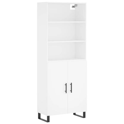 Credenza Bianca 69,5x34x180 cm in Legno Multistrato - homemem39
